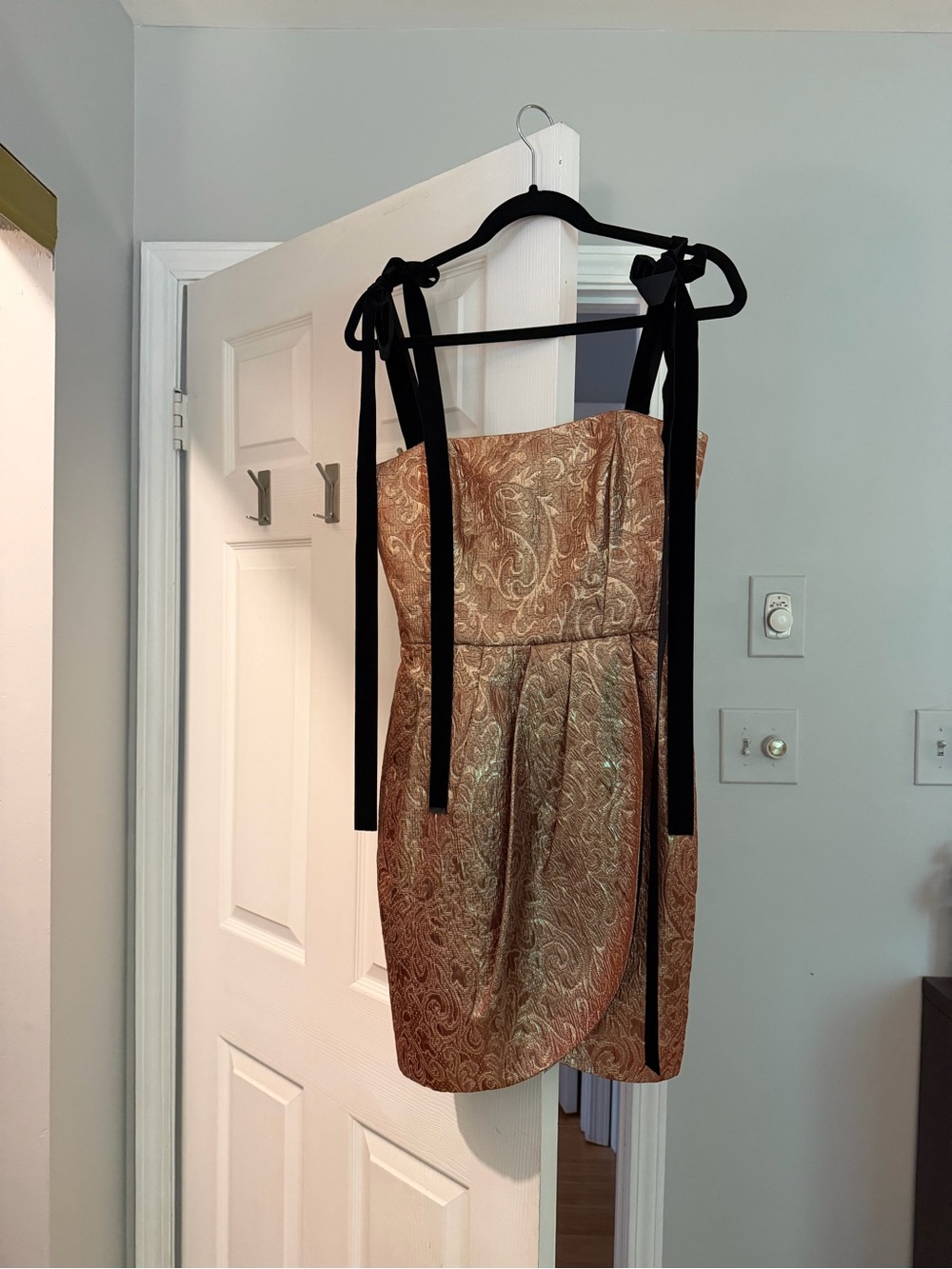 Two tone Rose gold brocade dress